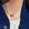 Sporty Element Resin Necklace Baseball Gold One Size