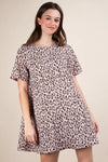 VERY J Leopard Printed Comfy Mini Dress Blush