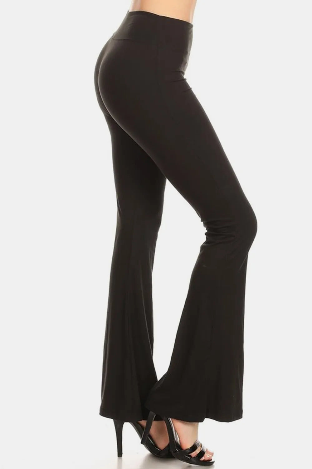 Trendy High Waist Flare Leggings for Women - Comfortable Stretchy Fabric, Opaque & Stylish