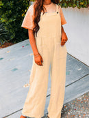 Full Size Casual Wide Leg Textured Overalls Plus Size