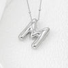 Elegant Copper Bubble Letter Pendant Necklace - Platinum-Plated, 17.7 in Chain Length - Store 42