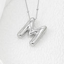 Elegant Copper Bubble Letter Pendant Necklace - Platinum-Plated, 17.7 in Chain Length - Store 42