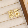 18K Gold-Plated Bubble Letter Stud Earrings - Unique Personalization, Lightweight Design - Store 42