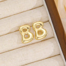 18K Gold-Plated Bubble Letter Stud Earrings - Unique Personalization, Lightweight Design - Store 42