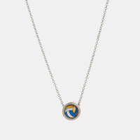 Sporty Element Resin Necklace Blue Volleyball Silver One Size