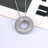 Copper Inlaid Zircon Letter Pendant Necklace Style O One Size