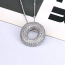 Copper Inlaid Zircon Letter Pendant Necklace Style O One Size