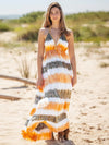 Tie-Dye Halter Neck Dress Tangerine