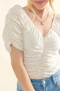 And The Why Buttery Soft Ruched Detailed Jersey Bodysuit - Store 42