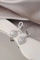 2 Carat Moissanite 925 Sterling Silver Heart Earrings Silver One Size