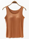 Full Size Wide Strap Modal Tank with Bra Caramel