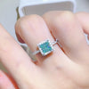 2 Carat 925 Sterling Silver Moissanite Square Shape Ring Silver