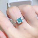 2 Carat 925 Sterling Silver Moissanite Square Shape Ring Silver