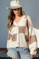 Double Take Full Size Checkered Dropped Shoulder Cardigan - Store 42