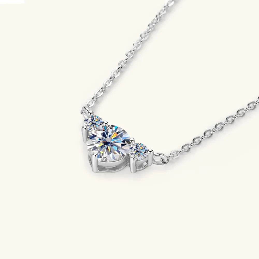 1.2 Carat Moissanite Necklace in 925 Sterling Silver | D Color VVS1 Clarity, Elegant Design - Store 42
