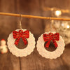 PU Leather Sequin Wreath Shape Earrings Deep Red One Size