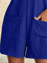 Full Size Knot Strap Romper with Pockets Plus Size - Store 42