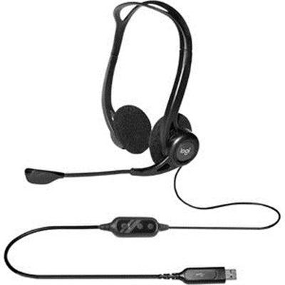 Logitech 960 USB Wired Headset - Stereo Sound, Noise Cancelling Microphone, 7.87 Ft Cable