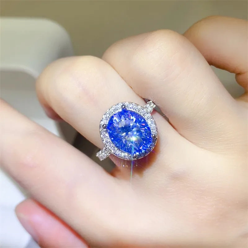 5 Carat Moissanite Ring in 925 Sterling Silver, Elegant and Dazzling Design, Size Options Available