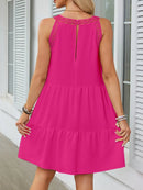 Ruffled Hem Lace Sleeveless Dress