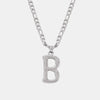 Titanium Steel Letter Pendant Necklace Style B One Size