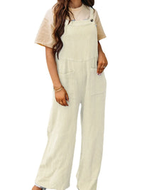 Full Size Casual Wide Leg Textured Overalls Plus Size