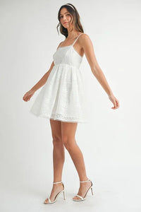 MABLE Eyelet Lace Babydoll Mini Cami Dress