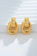 Elegant Gold-Plated Knotted Stud Earrings in 925 Sterling Silver with Copper Accent - Store 42