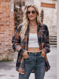 Plaid Button-Down Long Sleeve Shirt Khakis