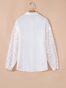 Lace Sleeve Button Down Shirt