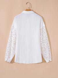Lace Sleeve Button Down Shirt