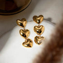 Elegant 18K Gold-Plated Stainless Steel Heart Earrings - Lightweight & Stylish - Store 42