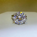 10 Carat Moissanite Ring in 925 Sterling Silver - Platinum-Plated Jewelry with Certificate - Store 42