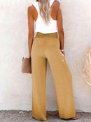 Full Size High-Waisted Textured Wide Leg Pants Plus Size - Store 42