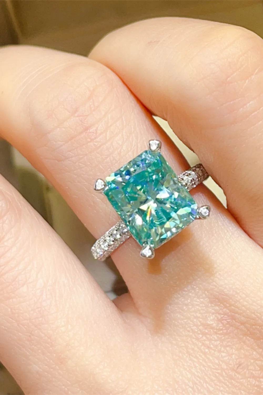 5 Carat Moissanite Ring in 925 Sterling Silver with Platinum Plating - Elegant and Timeless Jewelry - Store 42