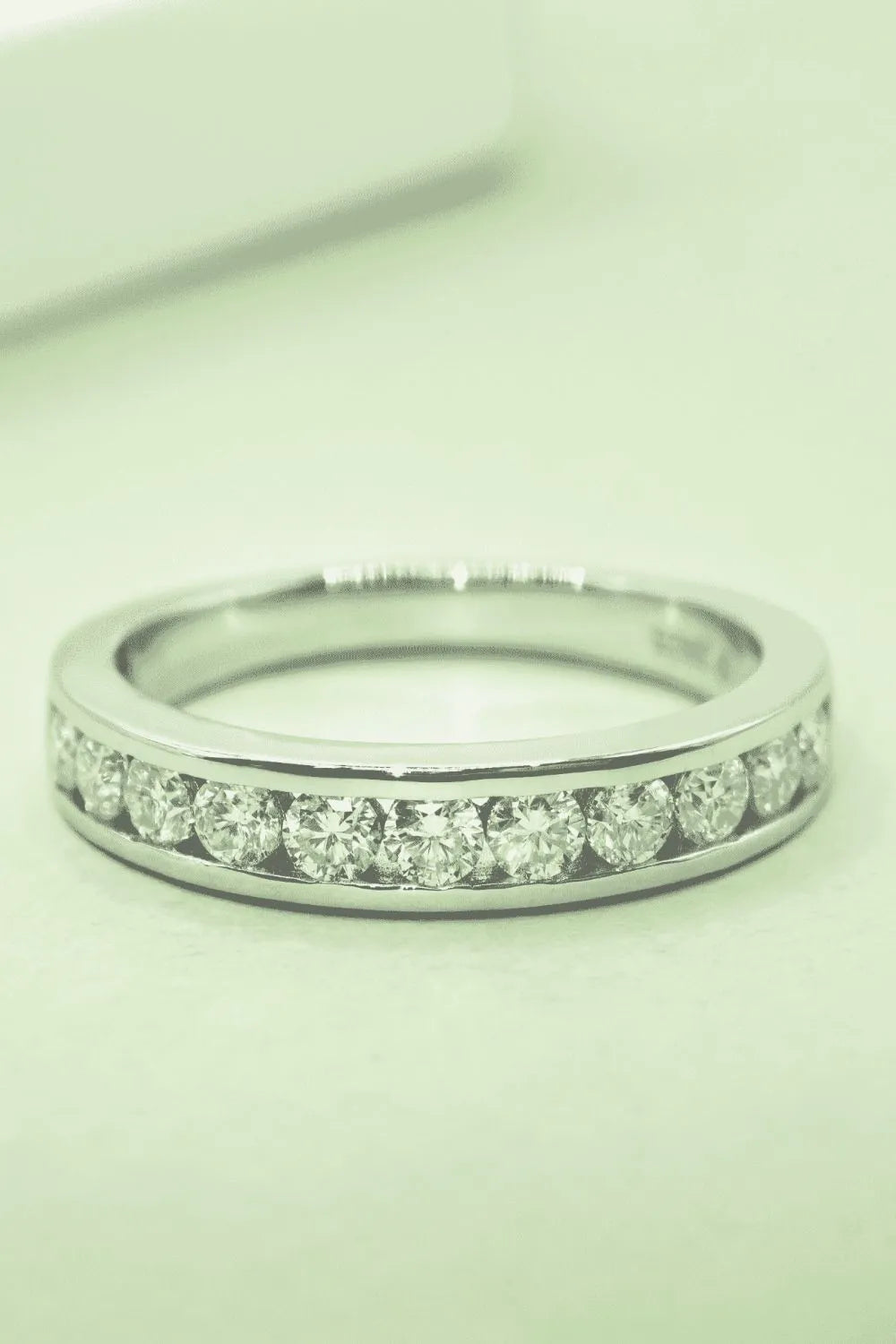 Stunning Moissanite Ring in 925 Sterling Silver with Platinum-Plated Finish