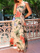 Printed Square Neck Maxi Dress