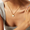 18K Gold-Plated Zircon Heart Necklace
