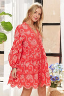 ADORA Puff Sleeve Floral Dress
