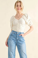 And The Why Buttery Soft Ruched Detailed Jersey Bodysuit - Store 42