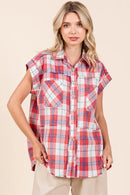 Mittoshop Mineral Wash Plaid Button Down Shirt