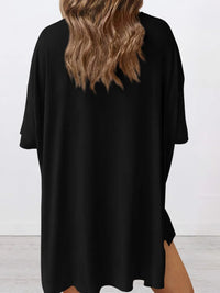Full Size Oversized Round Neck Top and Shorts Set Plus Size