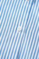 Stripe Bubble Short Sleeve Tiered Scallop Midi Dress