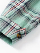 Plaid Button-Up Hooded Shirt
