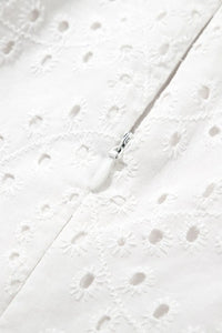 Floral Eyelet Embroidered Sleeveless Shift Dress