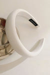 Solid Polyester Wide Headband White One Size