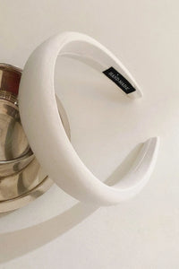 Solid Polyester Wide Headband White One Size
