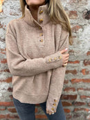 Full Size Button-Detail Turtleneck Sweater Plus Size - Store 42