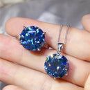 10 Carat Moissanite 925 Sterling Silver Ring and Necklace Set - Store 42