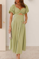 Sweetheart Neck Puff Sleeve Dress
